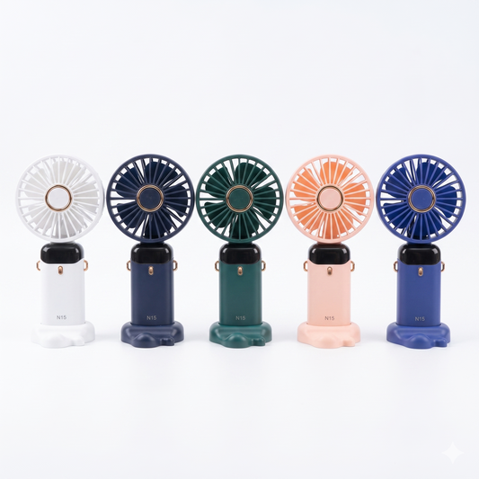 Mini USB Rechargeable Handheld Fan with 3 Speed Levels & Desktop Stand