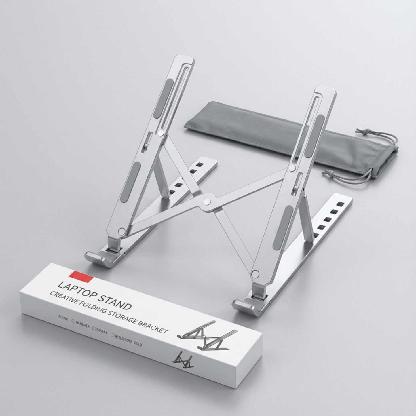 Adjustable Aluminum Laptop Stand | Foldable Portable Laptop Holder for MacBook & Notebooks