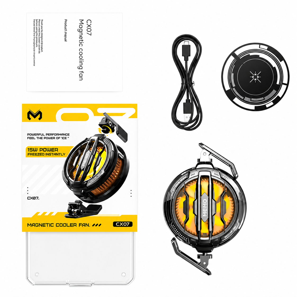 CX07 Magnetic Mobile Cooling Fan – 15W Gaming Phone Cooler