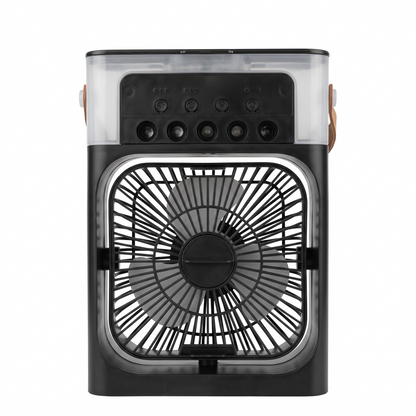 Portable Rechargeable Camping Fan with LED Light, 3-Speed USB Fan