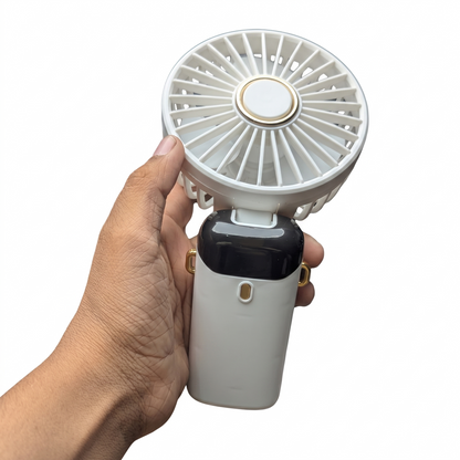 Mini USB Rechargeable Handheld Fan with 3 Speed Levels & Desktop Stand